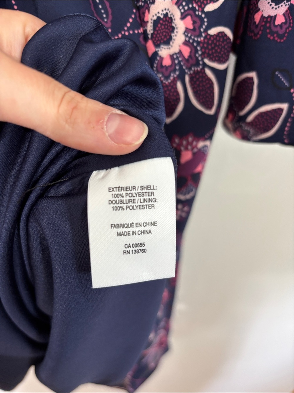 Reitmans XL Navy Floral Midi Dress with Pink Accents - Picture 3 of 7